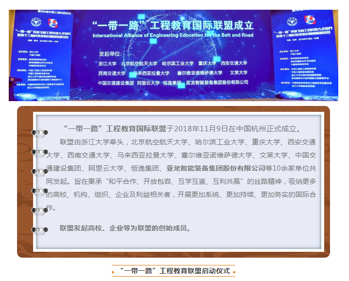 “一帶一路”工程教育國際聯盟在杭州成立