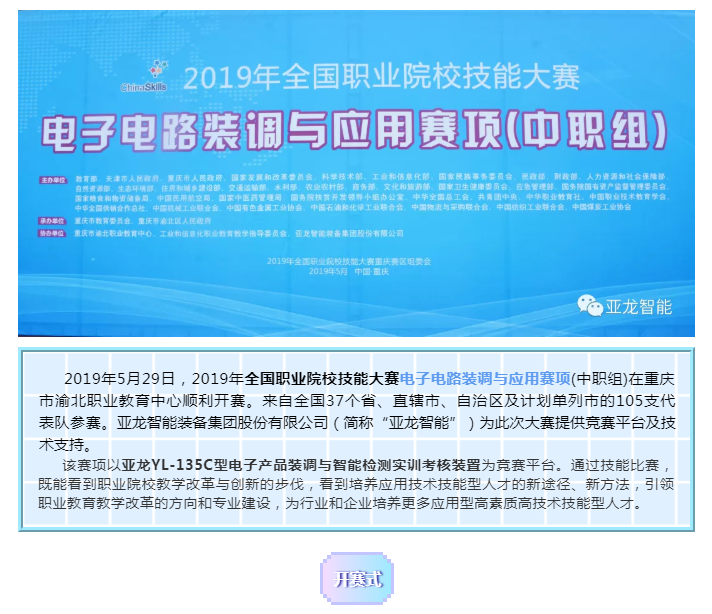 2019年全國職業(yè)院校技能大賽電子電路裝調(diào)與應(yīng)用賽項(中職組)圓滿閉賽